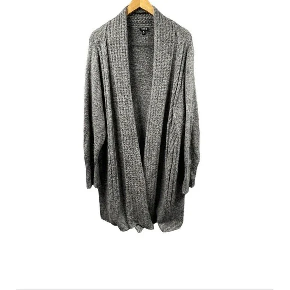 Torrid Open Front Cardigan Sweater Women Size 5 Gray Long Length Knit Boho Chic - Picture 6 of 12